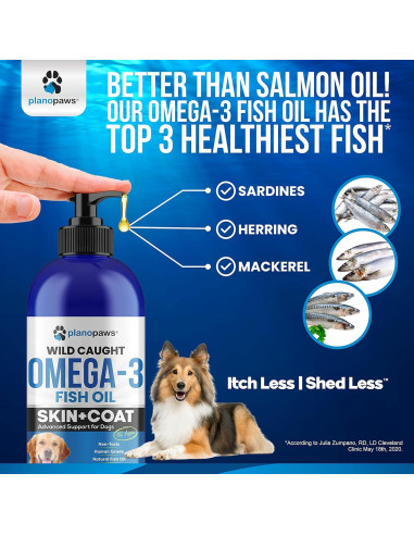 Aceite de Pescado Omega 3 Plano Paws 240 ml - Suplemento para Perros