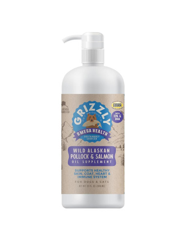 Suplemento Líquido Omega-3 Grizzly Pet 0.95L para Perros y Gatos