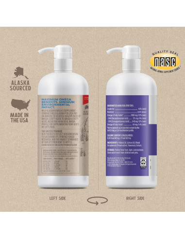 Suplemento Líquido Omega-3 Grizzly Pet 0.95L para Perros y Gatos