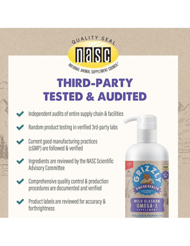 Suplemento Líquido Omega-3 Grizzly Pet 0.95L para Perros y Gatos