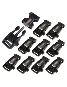 Paquete de 10 Silbatos de Supervivencia CooBigo con Hebilla