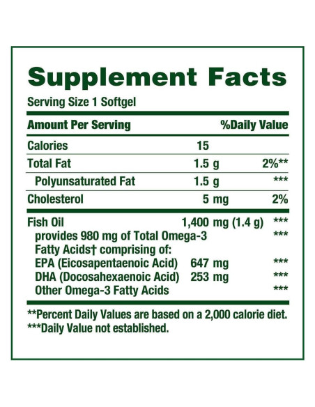 Aceite de Pescado Nature's Bounty 1400 mg Omega-3 980 mg