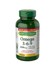 Omega 3-6-9 Nature's Bounty 1200mg 200 cápsulas blandas