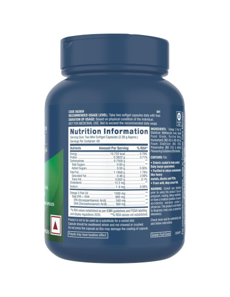 Suplemento Omega 3 GNC Aceite de Pescado Triple Fuerza 1000mg