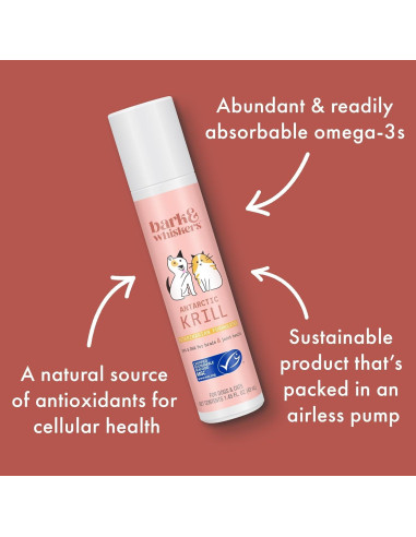 Aceite de Kril Antártico Bark & Whiskers 47.3 ml - Omega-3