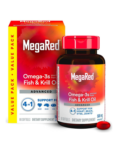 Suplemento Omega-3 Megared 500mg 80 Cápsulas Blandas
