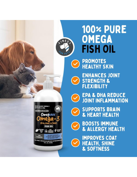 Aceite de Pescado Omega 3 Omegease 473 ml para Perros y Gatos