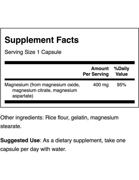 Complejo de Magnesio Triple Swanson 300 Cápsulas 400mg