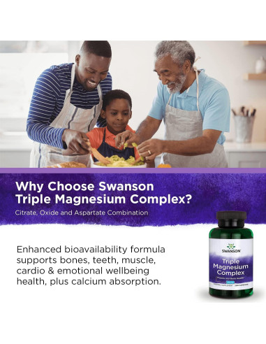 Complejo de Magnesio Triple Swanson 300 Cápsulas 400mg