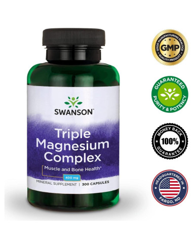 Complejo de Magnesio Triple Swanson 300 Cápsulas 400mg