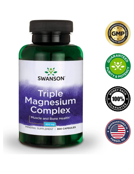 Complejo de Magnesio Triple Swanson 300 Cápsulas 400mg