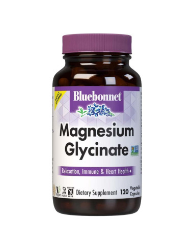 Glicinato de Magnesio Bluebonnet 400mg 120 Cápsulas Vegetales