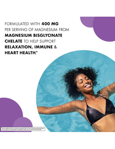 Glicinato de Magnesio Bluebonnet 400mg 120 Cápsulas Vegetales