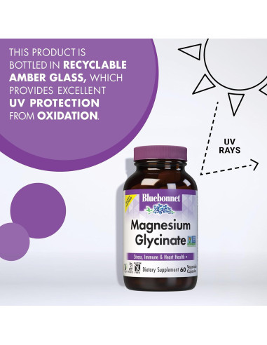 Glicinato de Magnesio Bluebonnet 400mg 120 Cápsulas Vegetales