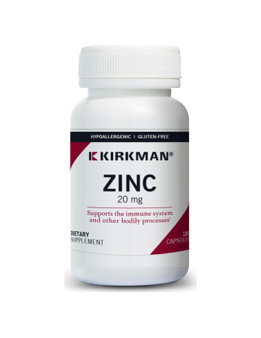 Kirkman Zinc 20mg 100 Cápsulas Hipoalergénicas Alta Absorción