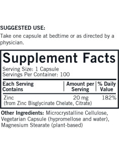 Kirkman Zinc 20mg 100 Cápsulas Hipoalergénicas Alta Absorción 2