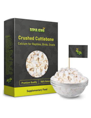 Hueso de Sepia 100% Natural Sepia King 99.22 g - Suplemento de Calcio para Aves, Tortugas y Reptiles