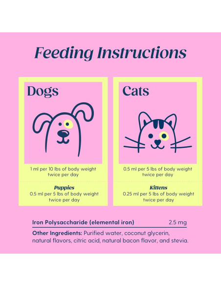 Suplemento de Hierro Líquido Taily para Perros y Gatos 113g