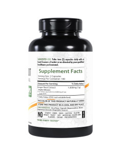 Extracto de Raíz de Jengibre HealthFare 4000mg 200 Cápsulas Veganas 2