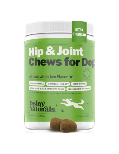 Suplemento Articular para Perros Deley Naturals - 120 Masticables con Glucosamina y Condroitina