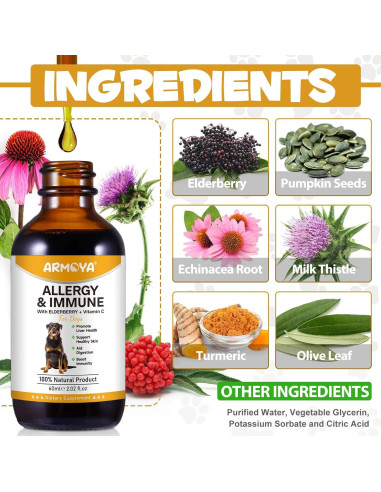 Gotas Naturales para Alergias en Perros - ARMOYA 140g