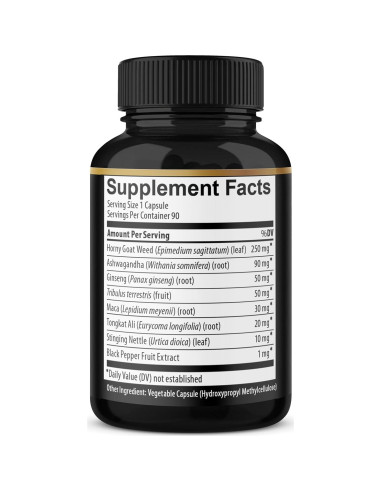 Cápsulas Veganas de Hierba de Cabra Horny BMVINVOL - 90 Unidades