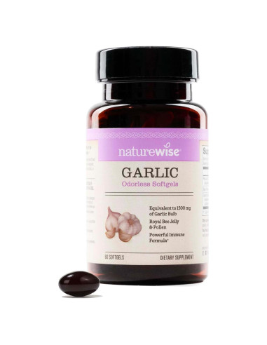 Cápsulas de Ajo Sin Olor NatureWise 1500 mg con Jalea Real