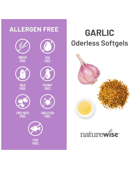 Cápsulas de Ajo Sin Olor NatureWise 1500 mg con Jalea Real