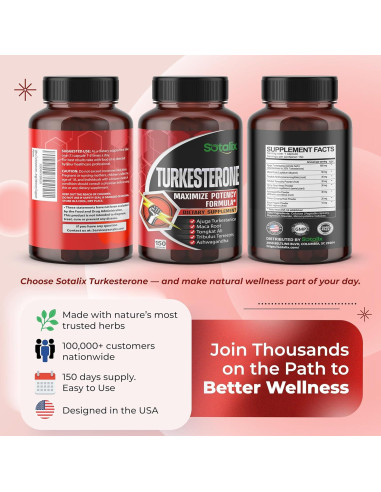 Suplemento de Turkesterona Sotalix 800mg con Raíz de Maca