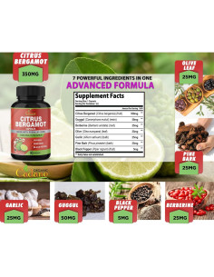 Suplemento Orgánico Cadane Bergamota Cítrica 90 Cápsulas 2