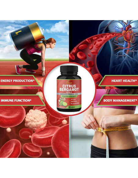 Suplemento Orgánico Cadane Bergamota Cítrica 90 Cápsulas