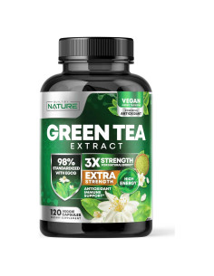 Cápsulas de Extracto de Té Verde Built By Nature 1000mg 120 Unidades