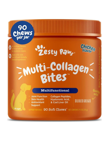 Masticables Suaves Zesty Paws Multi-Colágeno para Perros - 90 Unidades