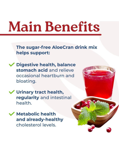 NatureCity AloeCran Bebida Sin Azúcar 425g | Aloe Vera y Arándano