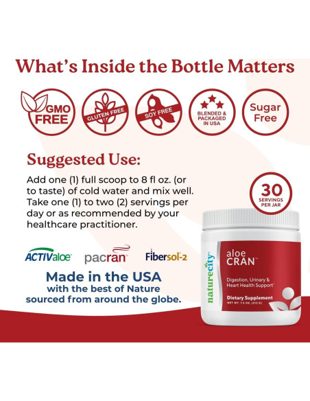 NatureCity AloeCran Bebida Sin Azúcar 425g | Aloe Vera y Arándano