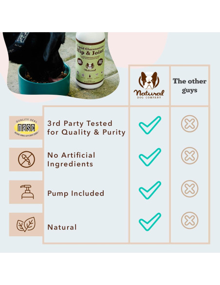 Natural Dog Company Aceite de Glucosamina 473 ml para Perros