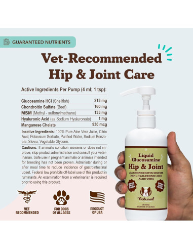 Natural Dog Company Aceite de Glucosamina 473 ml para Perros