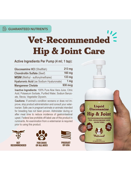 Natural Dog Company Aceite de Glucosamina 473 ml para Perros