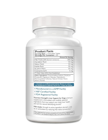 Suplemento Hepático para Perros Nutrition Strength 120 Tabletas