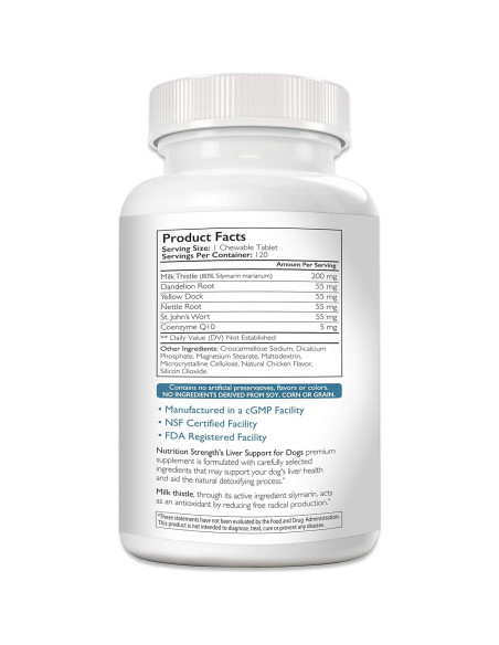 Suplemento Hepático para Perros Nutrition Strength 120 Tabletas