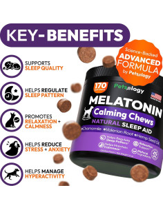 Golosinas Calmantes para Perros Petsology - 170 Unidades Melatonina 2
