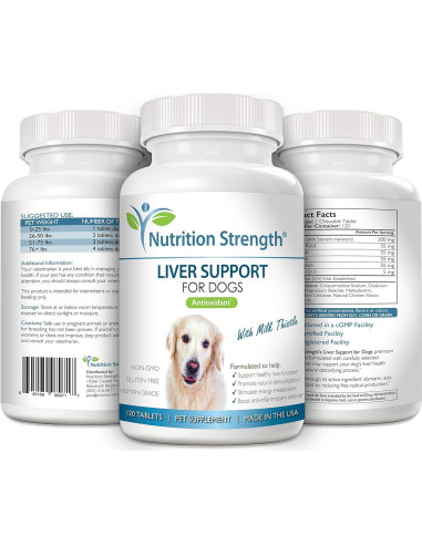 Suplemento Hepático para Perros Nutrition Strength 120 Tabletas