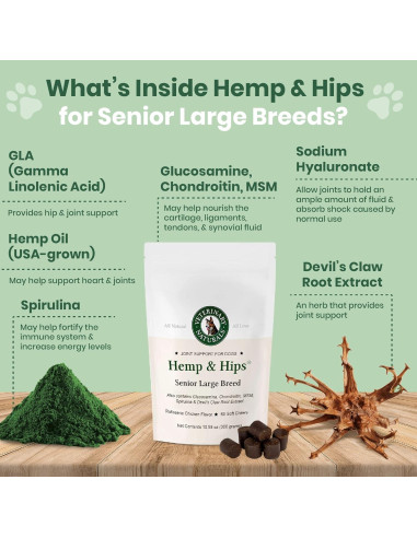 Suplemento Articulaciones Perros Grandes Vet Naturals 300g Pollo