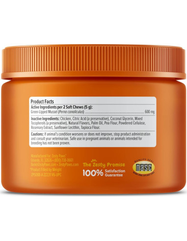 Zesty Paws Mussel Mobility Bites 90g - Suplemento Articular para Perros