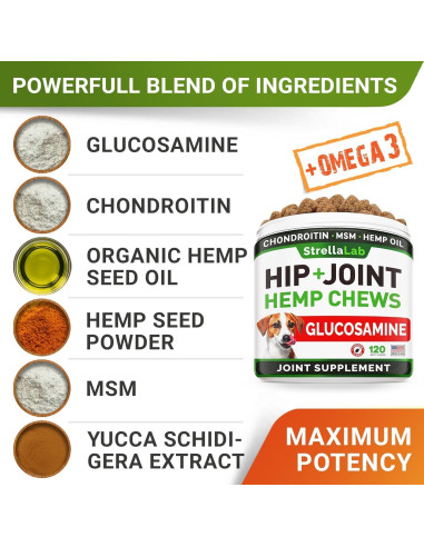 Suplemento para Articulaciones de Perro STRELLALAB 120 Golosinas Cordero