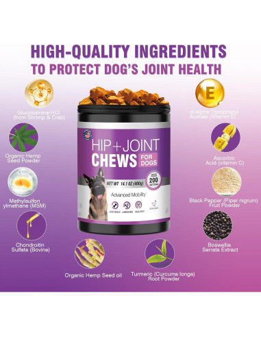 Glucosamina Masticable para Perros TTLXRL 200pcs Sabor Pollo