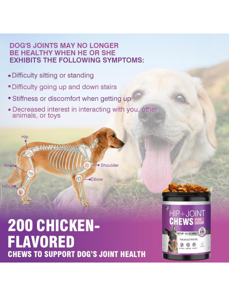 Glucosamina Masticable para Perros TTLXRL 200pcs Sabor Pollo