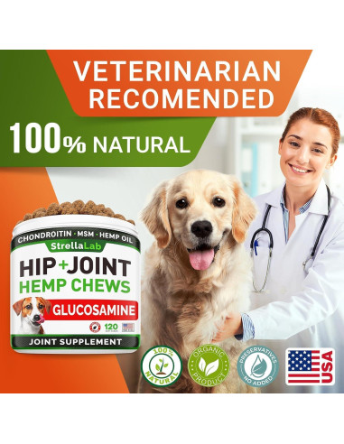 Suplemento para Articulaciones de Perro STRELLALAB 120 Golosinas Cordero