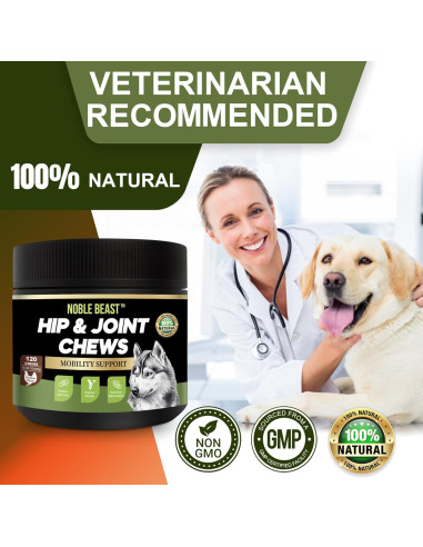 Suplemento Articular Natural Noble Beast - 120 Masticables para Perros