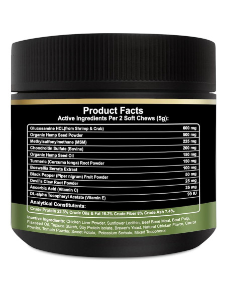 Suplemento Articular Natural Noble Beast - 120 Masticables para Perros